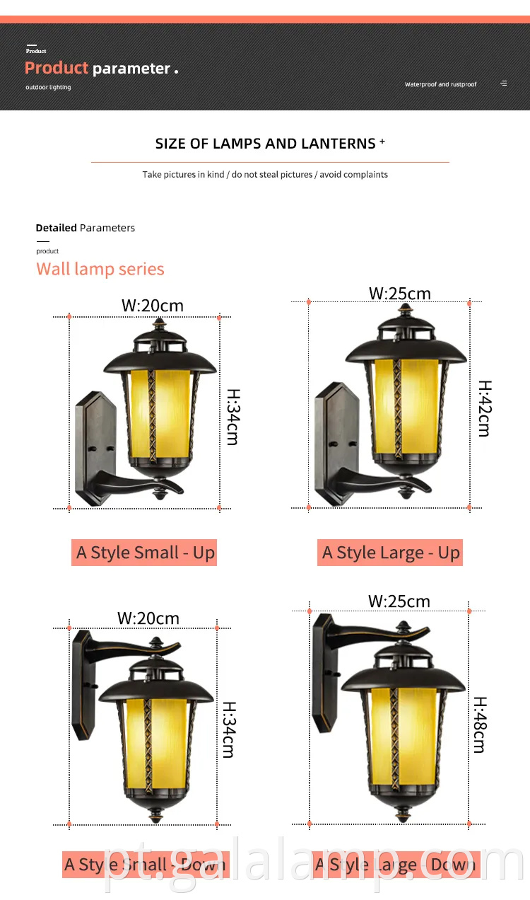 Luz de parede liderada ao ar livre européia para restaurantes e cafés